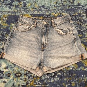 Divided High Waisted Jean Shorts